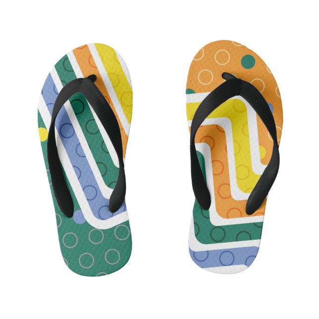 Geometric Figures 3 Kid's Thongs (Footbed)