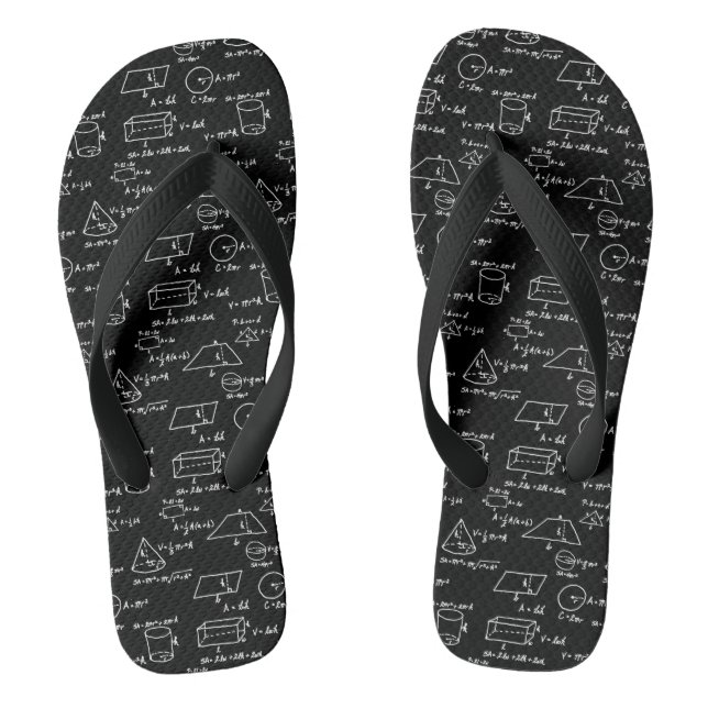 Geometric Figures and Math Equations Thongs (Footbed)