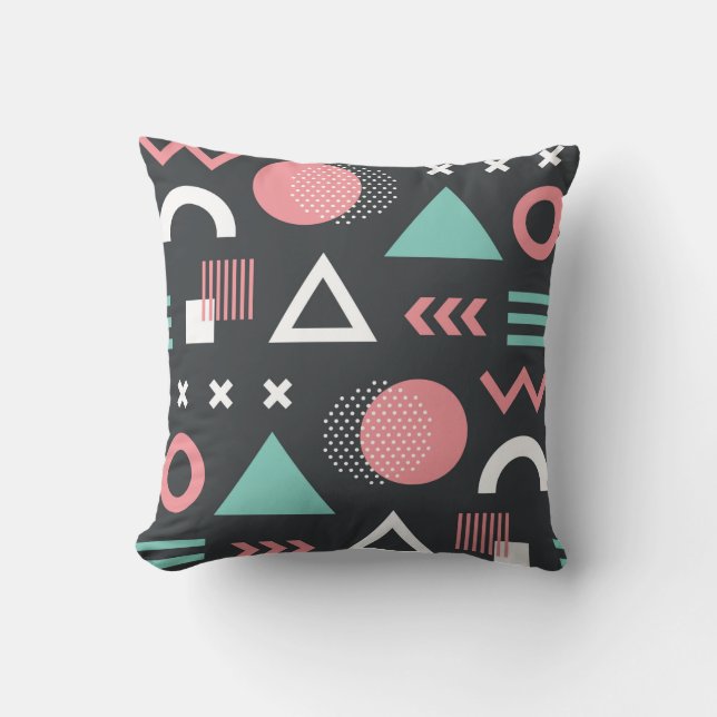 Geometric figures seamless pattern design. vintage cushion (Front)