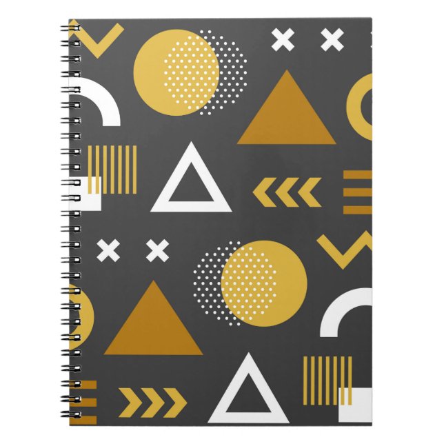 Geometric figures seamless pattern design. Vintage Notebook (Front)