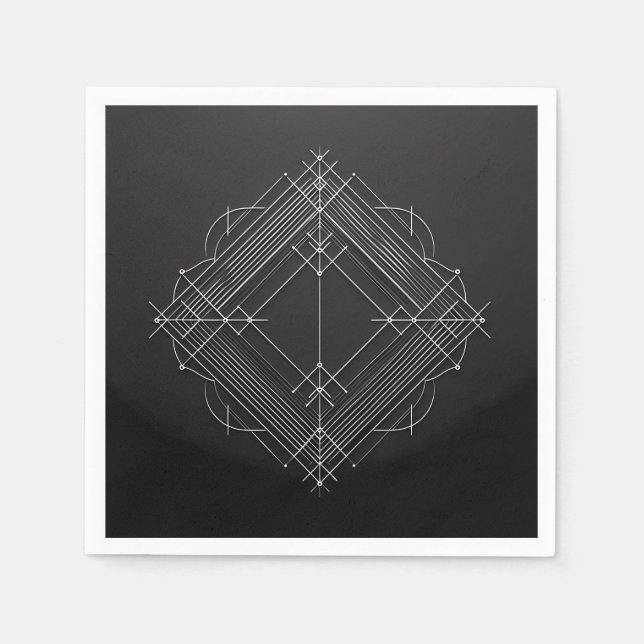 Geometric Filigree Diamond Napkin (Front)