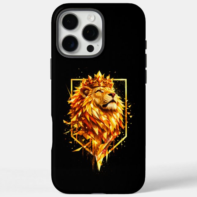 Geometric Fire Lion Crown Case-Mate iPhone Case (Back)