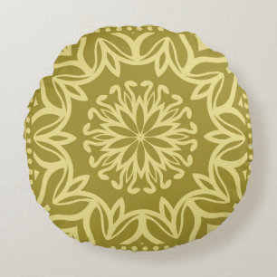 Geometric floral background. Tribal ethnic ornate Round Cushion
