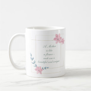 Geometric Floral Beautiful Mother Quote Coffee Mug