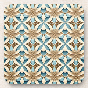 Geometric Floral Coaster Set