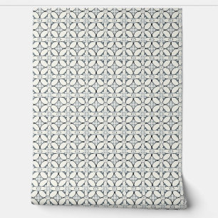 Geometric Floral Elegance Mini - Grey, Cream Wallpaper