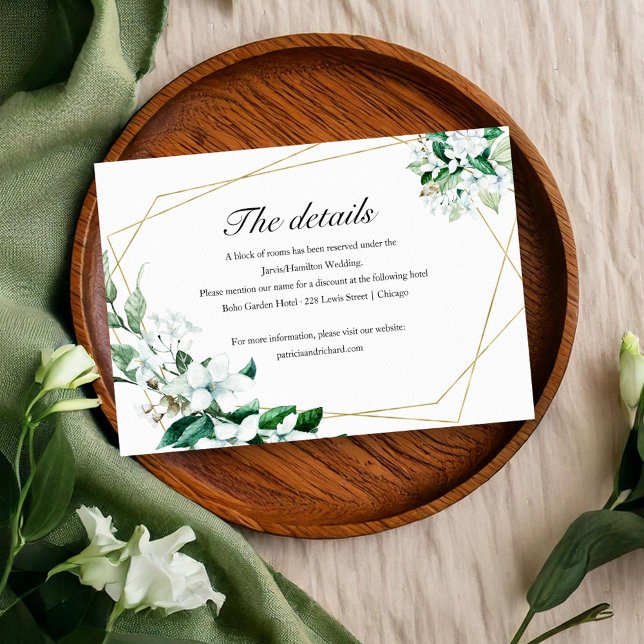 Geometric Floral Greenery Wedding Enclosure RSVP Card (Creator Uploaded)