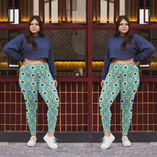 geometric floral leggings