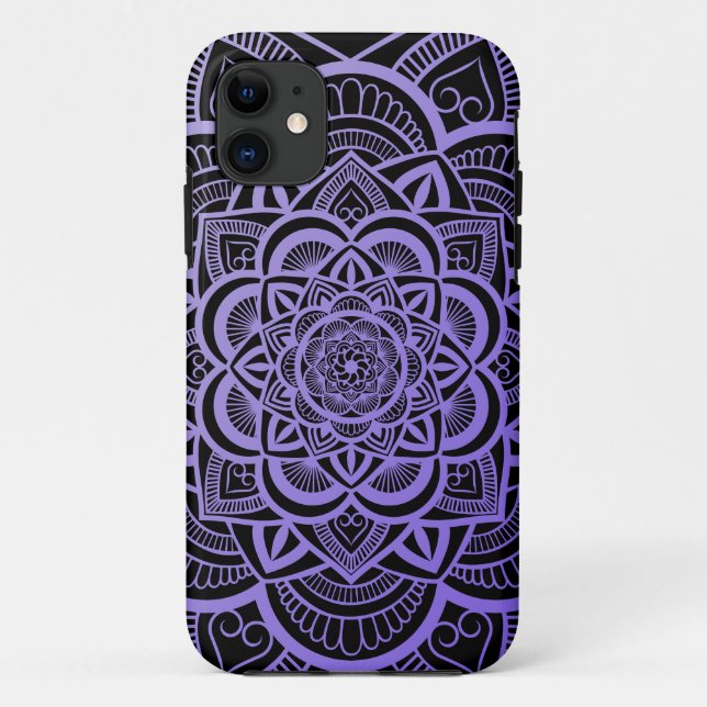 Geometric Floral Mandala Lavender Purple Gradient Case-Mate iPhone Case (Back)