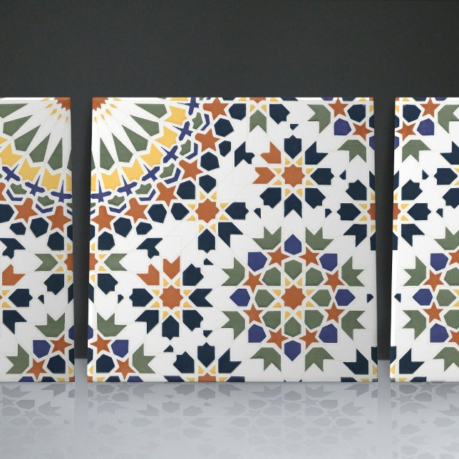 Geometric Floral Moroccan Tile Home Decor Accent (Creator Uploaded)