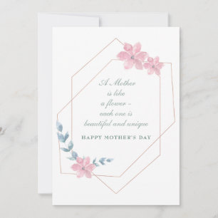 Geometric Floral Mother's Day Holiday Card