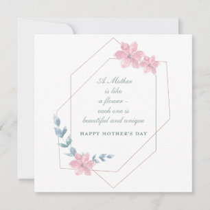 Geometric Floral Mother's Day Holiday Square Card