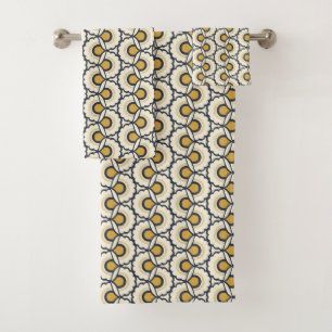 Geometric Floral Pattern Bath Towel Set