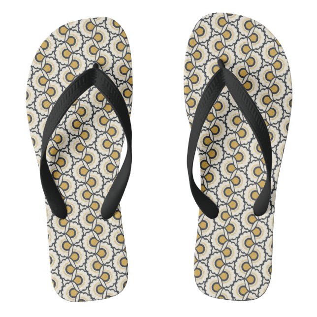 Geometric Floral Pattern Thongs (Footbed)
