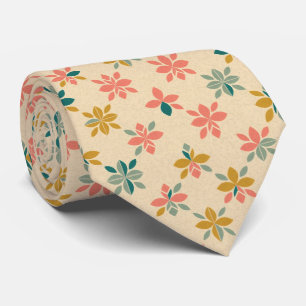 Geometric Floral Pattern Tie