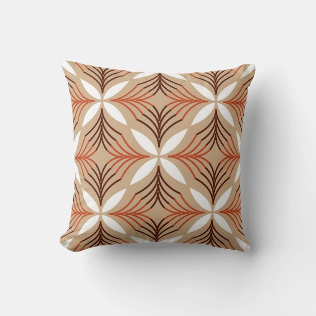 Geometric floral pattern: vintage artistic design cushion (Front)