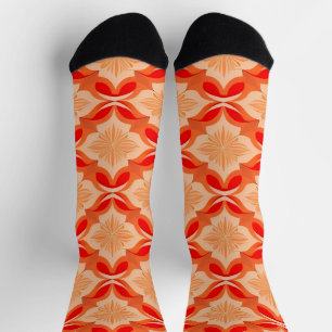 Geometric Floral Pattern With Symmetrical Motifs Socks