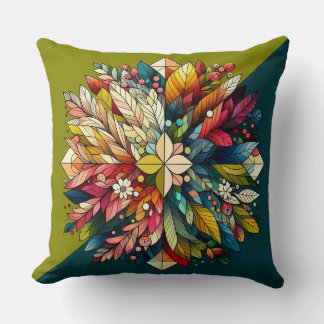 “Geometric Floral Symphony Cushion” Cushion