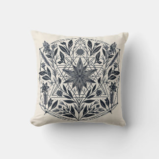 Geometric Floral Throw Pillow