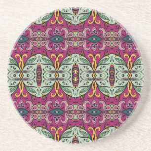 Geometric Floral Tribal Ethnic Doodle Coaster