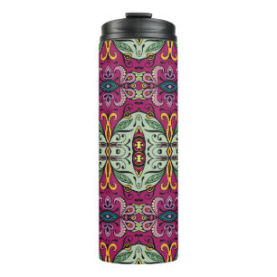 Geometric Floral Tribal Ethnic Doodle Thermal Tumbler