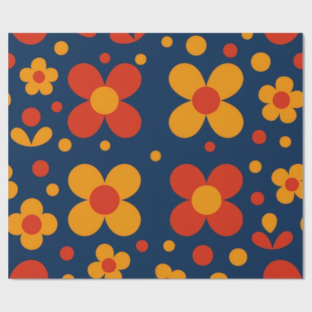 Geometric florals wrapping paper (Flat)