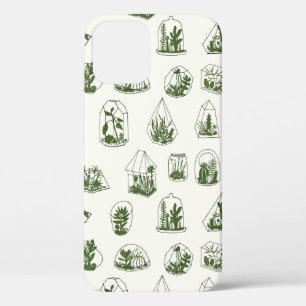 Geometric florarium with succulents pattern. iPhone 12 case