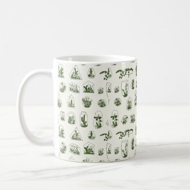 Geometric florarium with succulents pattern.  coffee mug (Left)