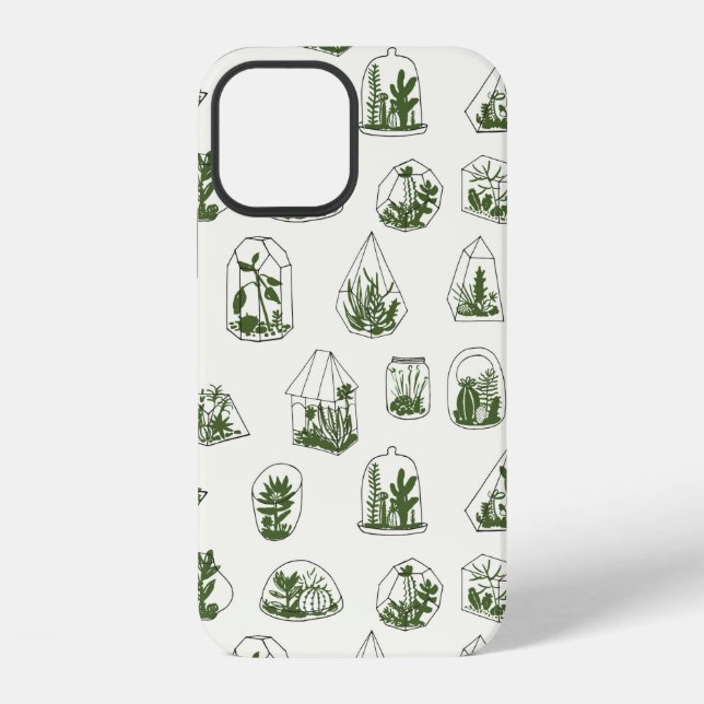 Geometric florarium with succulents pattern.  iPhone case (Back)
