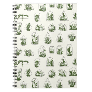 Geometric florarium with succulents pattern. notebook