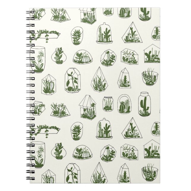 Geometric florarium with succulents pattern.  notebook (Front)