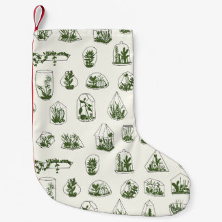 Geometric florarium with succulents pattern.  small christmas stocking