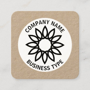 Geometric Flower 01 - kraft Square Business Card