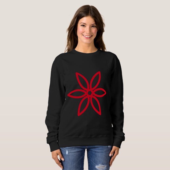 Geometric Flower 02 - Red Sweatshirt (Front Full)