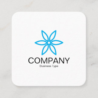 Geometric Flower 02 -  White Square Business Card