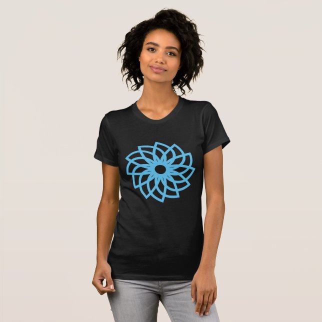 Geometric Flower 03 - Sky Blue T-Shirt (Front Full)