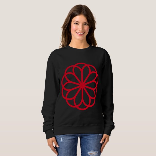 Geometric Flower 06 - Red Sweatshirt (Front Full)
