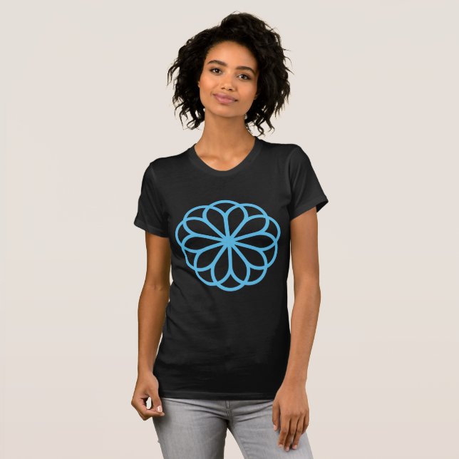 Geometric Flower 06 - Sky Blue T-Shirt (Front Full)