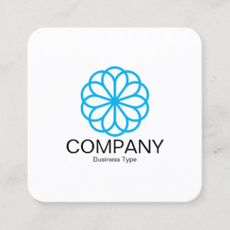 Geometric Flower 06 - White Square Business Card