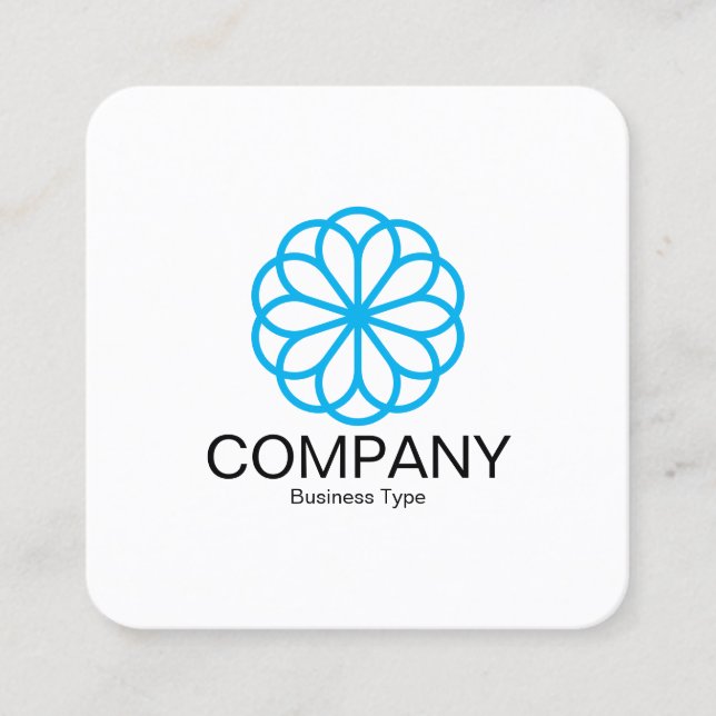 Geometric Flower 06 - White Square Business Card (Front)