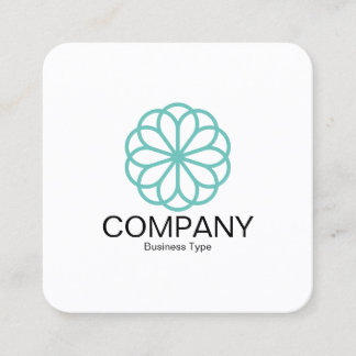 Geometric Flower 06 - White Square Business Card