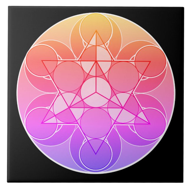 Geometric Flower Ceramic Tile (Front)