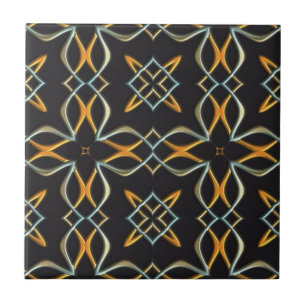 Geometric Flower Design Ceramic Tile