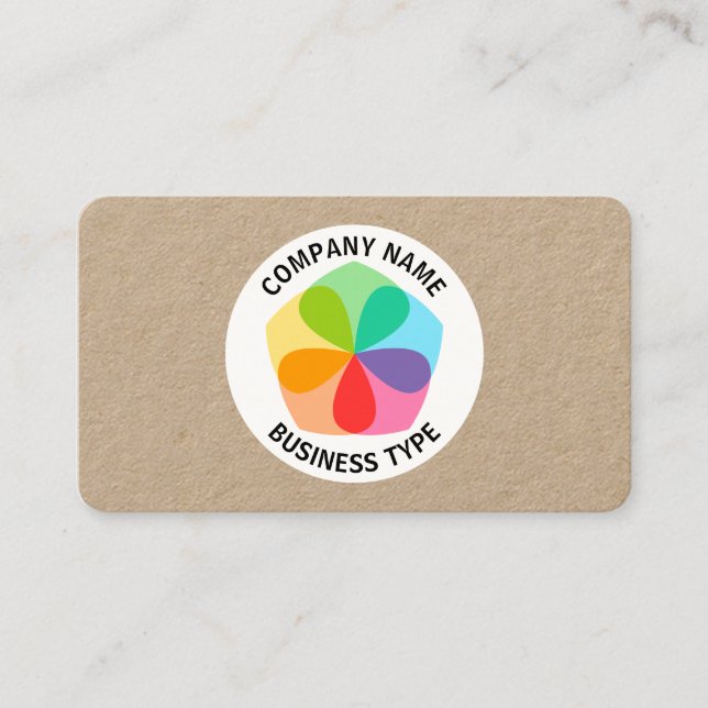 Geometric Flower -  Kraft Card (Front)