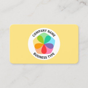 Geometric Flower - Pale Yellow #FFE67F Business Card