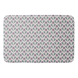 Geometric Flower Pattern Bath Mat