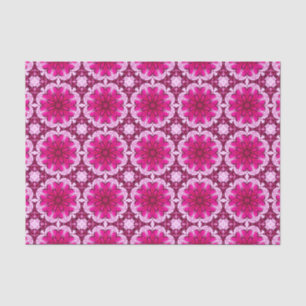 Geometric Flower Pattern in Burgundy & Magenta    Tissue Paper