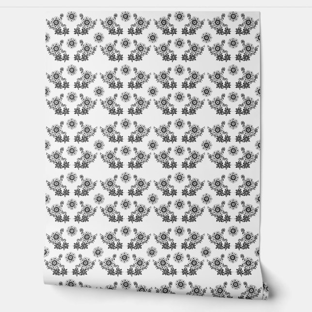 Geometric flower pattern wallpaper (Unrolling)