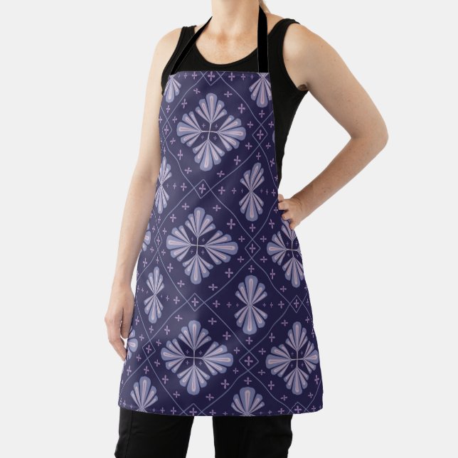 Geometric Flower Petals Abstract Repeat Pattern Apron (Insitu)