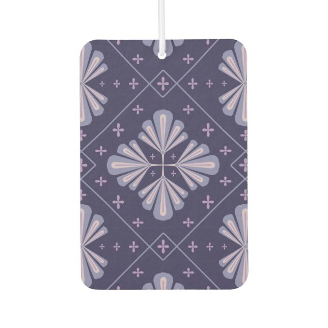 Geometric Flower Petals Abstract Repeat Pattern Car Air Freshener (Front)